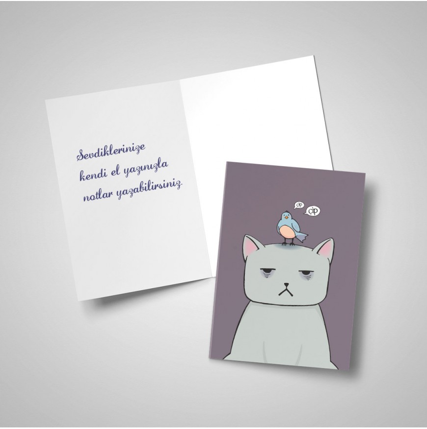 Depresif kedi - Tebrik kartı